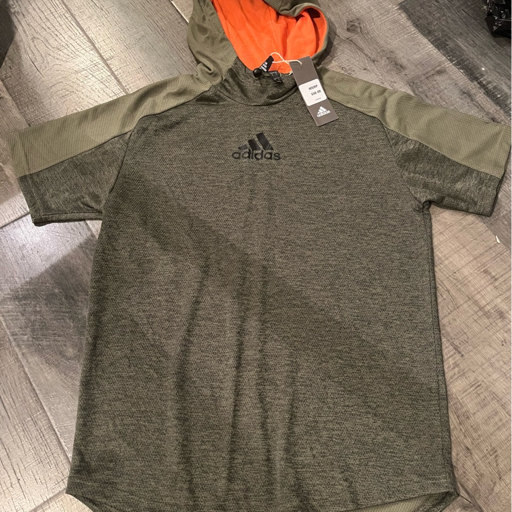 Adidas short sleeve with hood